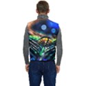 Peacock Feather Drop Men s Short Button Up Puffer Vest	 View4