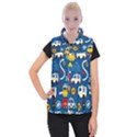 Seamless-pattern-vector-rescue-team-cartoon Women s Button Up Vest View1