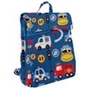 Seamless-pattern-vector-rescue-team-cartoon Flap Top Backpack View2