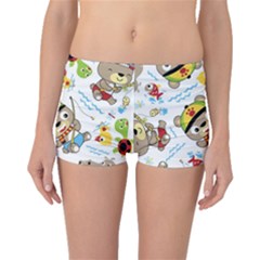 Vector-seamless-pattern-cute-fishing-animals-cartoon Boyleg Bikini Bottoms by Jancukart