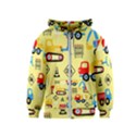 Seamless-pattern-vector-industrial-vehicle-cartoon Kids  Zipper Hoodie View1