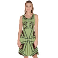 Abstract Pattern Geometric Backgrounds Knee Length Skater Dress With Pockets by Eskimos