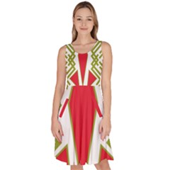 Abstract Pattern Geometric Backgrounds Knee Length Skater Dress With Pockets by Eskimos