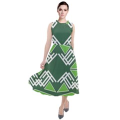 Abstract Pattern Geometric Backgrounds  Round Neck Boho Dress by Eskimos