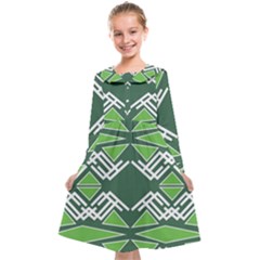 Abstract Pattern Geometric Backgrounds  Kids  Midi Sailor Dress by Eskimos