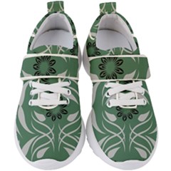 Folk Flowers Print Floral Pattern Ethnic Art Kids  Velcro Strap Shoes by Eskimos