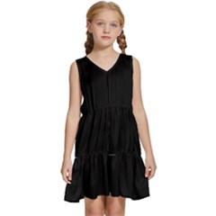 Black Plain Kids  Sleeveless Tiered Mini Dress by FunDressesShop