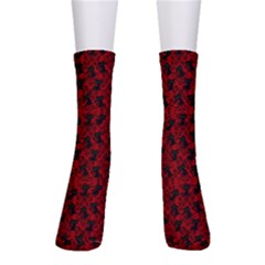 Micro Blood Red Cats Crew Socks by NerdySparkleGoth