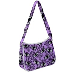 Purple Bats Zip Up Shoulder Bag by NerdySparkleGoth