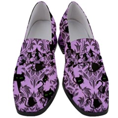 Purple Cats Women s Chunky Heel Loafers by NerdySparkleGoth