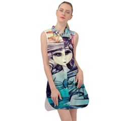 Beautifull Ariel Little Mermaid  Painting Sleeveless Shirt Dress by artworkshop