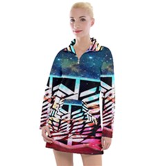 Attack On Titan Shingeki Galaxy Women s Long Sleeve Casual Dress by artworkshop