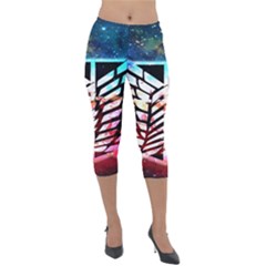 Attack On Titan Shingeki Galaxy Lightweight Velour Capri Leggings  by artworkshop