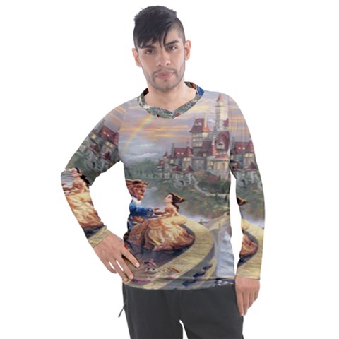 Beauty And The Beast Castle Men s Pique Long Sleeve Tee by artworkshop