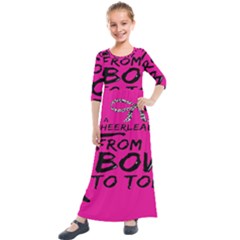 Bow To Toe Cheer Kids  Quarter Sleeve Maxi Dress by artworkshop