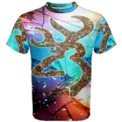 Browning Deer Glitter Galaxy Men s Cotton Tee by artworkshop