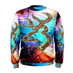 Browning Deer Glitter Galaxy Men s Sweatshirt by artworkshop