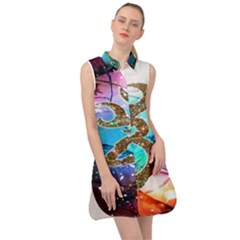 Browning Deer Glitter Galaxy Sleeveless Shirt Dress by artworkshop