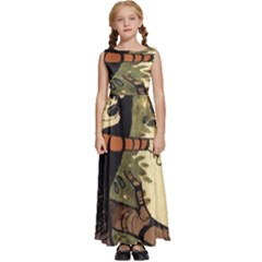 Calvin And Hobbes Kids  Satin Sleeveless Maxi Dress by artworkshop