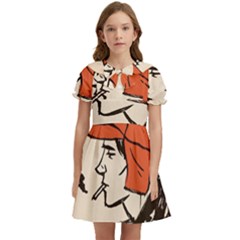 Catcher In The Rye Kids  Bow Tie Puff Sleeve Dress by artworkshop