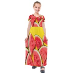 Watermelon Kids  Short Sleeve Maxi Dress by artworkshop