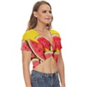 Watermelon Twist Front Crop Top View3