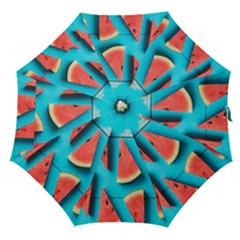 Watermelon Blue Background Straight Umbrellas by artworkshop