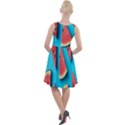 Watermelon Blue Background Knee Length Skater Dress View2