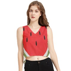 Watermelon Pillow Fluffy V-neck Cropped Tank Top by artworkshop