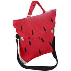 Watermelon Pillow Fluffy Fold Over Handle Tote Bag by artworkshop