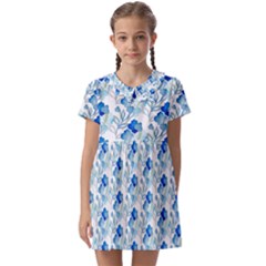 Flowers Pattern Kids  Asymmetric Collar Dress by Sparkle