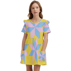 Geometry Kids  Frilly Sleeves Pocket Dress by Sparkle