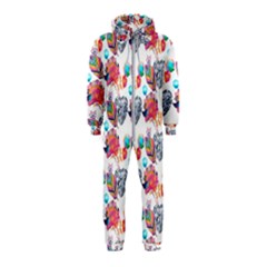 Flowers Diamonds Pattern Hooded Jumpsuit (kids) by Sparkle