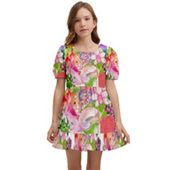 Bunch Of Flowers Kids  Short Sleeve Dolly Dress by Sparkle