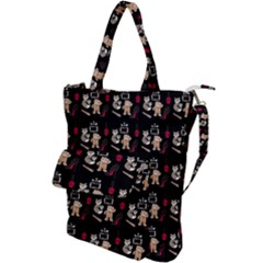 Cat Pattern Shoulder Tote Bag by Sparkle