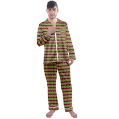 Claus And Effect Men s Long Sleeve Satin Pajamas Set by Thespacecampers