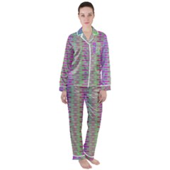 Glitch Machine Satin Long Sleeve Pajamas Set by Thespacecampers