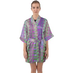 Glitch Machine Half Sleeve Satin Kimono  by Thespacecampers