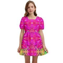 Kaleidoscopic Fun Kids  Short Sleeve Dolly Dress