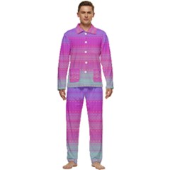 Pink Paradise Men s Long Sleeve Velvet Pocket Pajamas Set by Thespacecampers