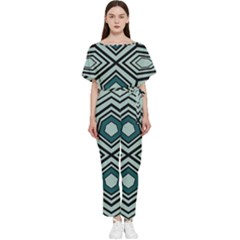 Abstract Pattern Geometric Backgrounds Batwing Lightweight Chiffon Jumpsuit by Eskimos