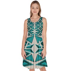 Abstract Pattern Geometric Backgrounds  Knee Length Skater Dress With Pockets by Eskimos