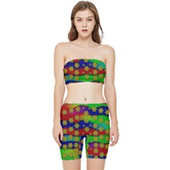 Blooming Stars On The Rainbow So Rare Stretch Shorts And Tube Top Set by pepitasart