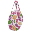 Colorful Seamless Floral, Flowers Pattern Wallpaper Background Giant Round Zipper Tote View3