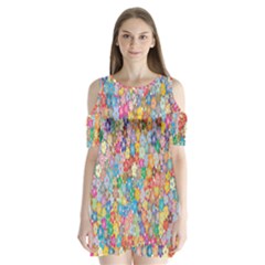 Floral Flowers Shoulder Cutout Velvet One Piece by artworkshop