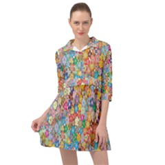 Floral Flowers Mini Skater Shirt Dress by artworkshop