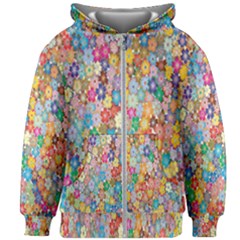 Floral Flowers Kids  Zipper Hoodie Without Drawstring by artworkshop