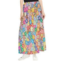 Floral Flowers Maxi Chiffon Skirt by artworkshop