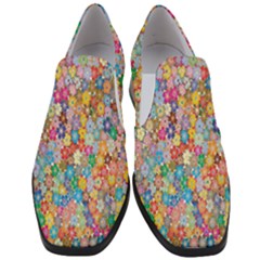 Floral Flowers Women Slip On Heel Loafers by artworkshop