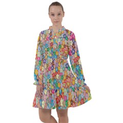 Floral Flowers All Frills Chiffon Dress by artworkshop